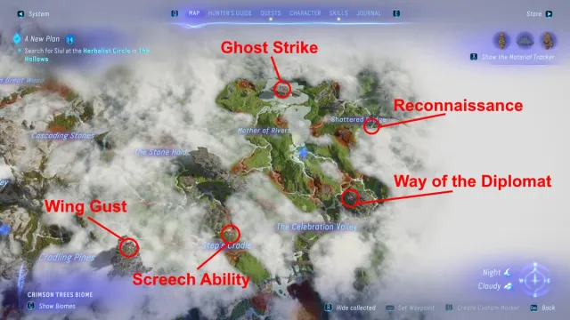 All Ancestor Skill locations in Avatar: FoP upper plains map