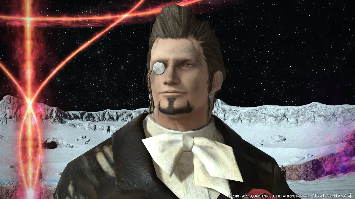 Hildibrand smiles during a cut scene in Final Fantasy XIV.