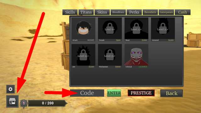 How to redeem codes in Titan Warfare