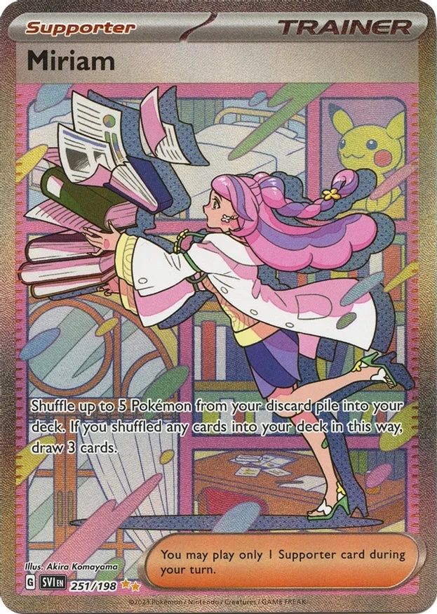 Miriam-Karte im Pokémon-Sammelkartenspiel.