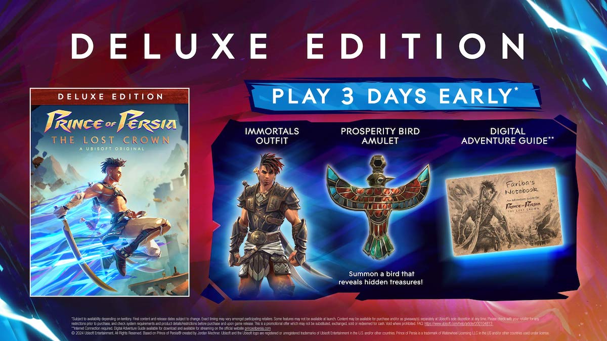 the deluxe edition for prince of persia the lost crown