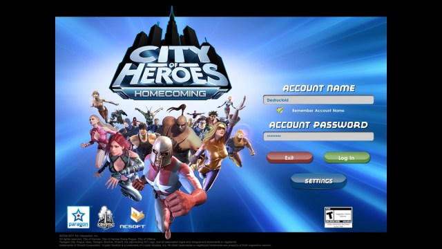 City of Heroes Homecoming login