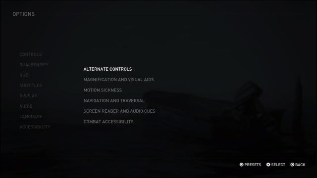 Accessibility options in The Last of Us Part 2 Remastered.