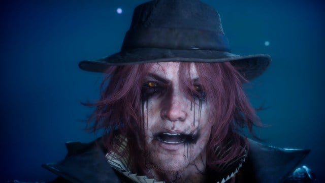Ardyn from Final Fantasy XV as he appears in the last encounter, with shadowy, black marks on his face