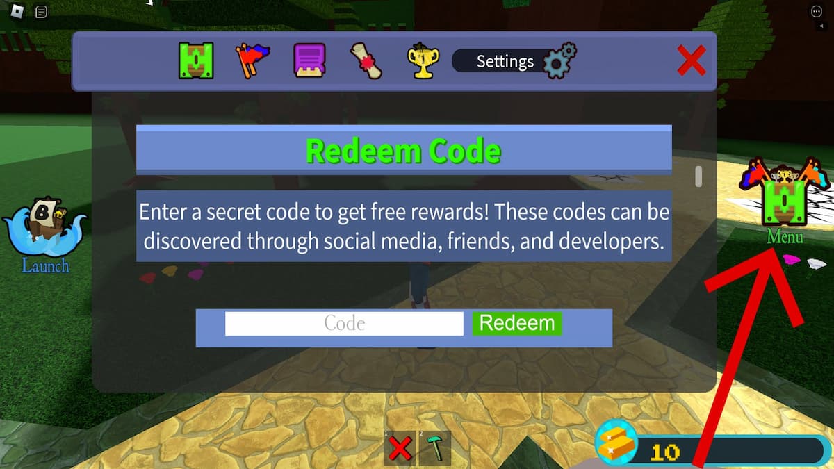 How to redeem codes in Build A Boat for Treasure.