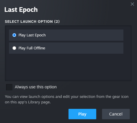 Last Epoch offline mode