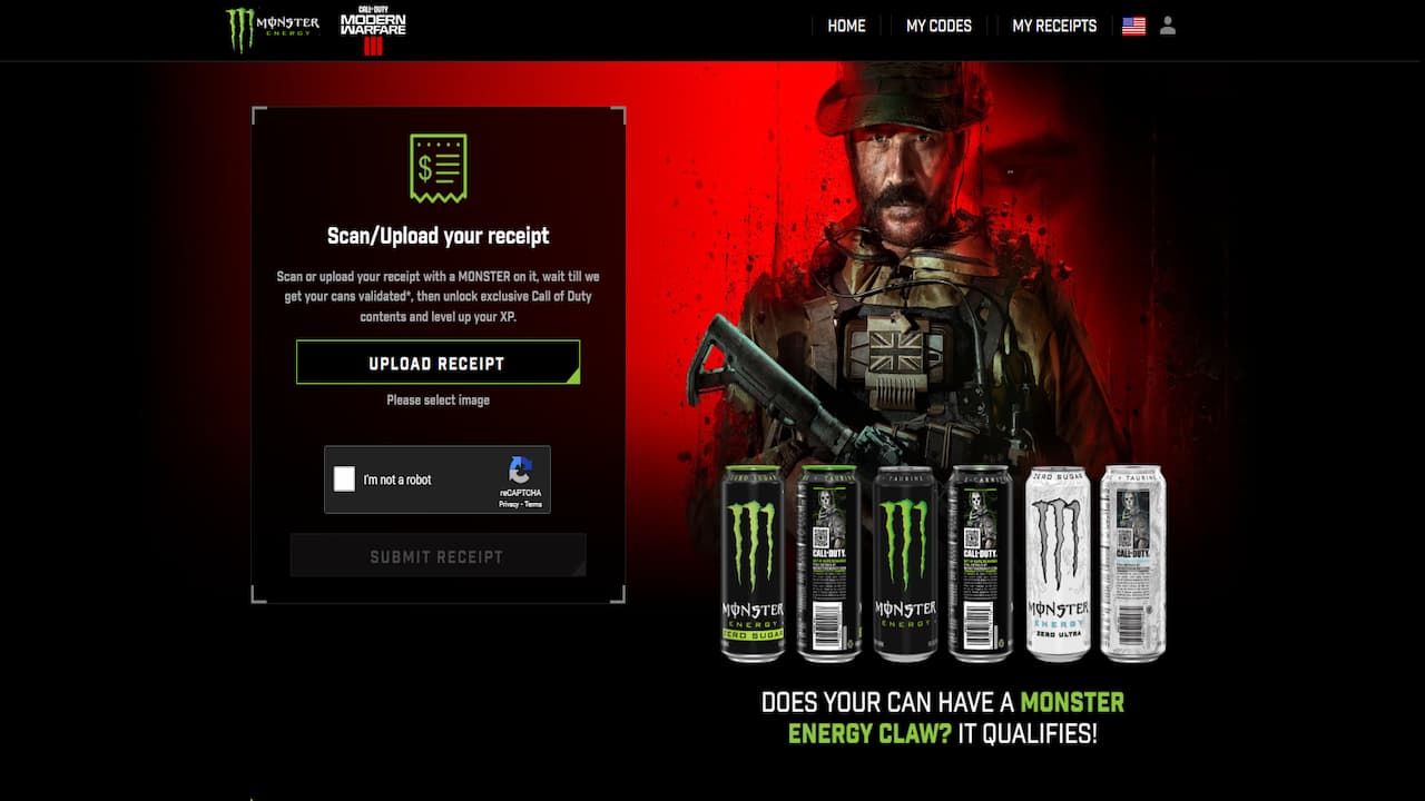 Call Of Duty X Monster Energy In Game Rewards   Monster Redeem 