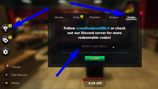 How to redeem codes in Burger Game