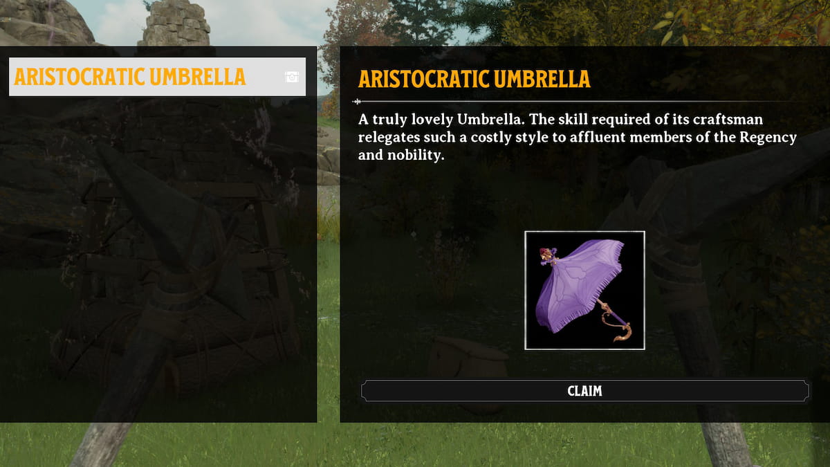 Nightingale Twitch drops in-game menu