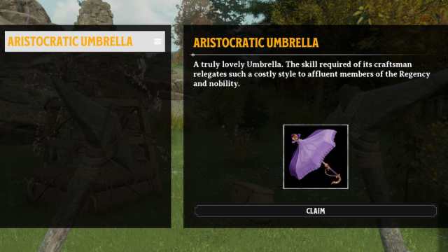 Nightingale Twitch drops in-game menu