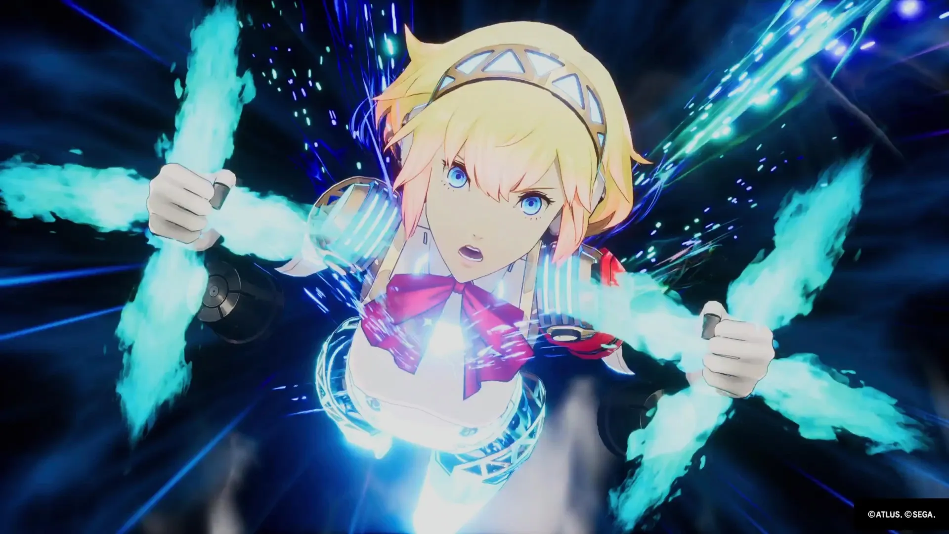 Aigis in a Persona 3 Reload cutscene, she's one of several romance options