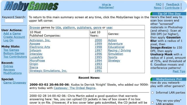 Mobygames Circa 2000