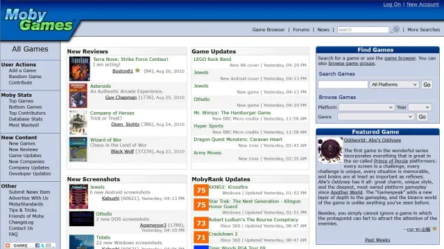 MobyGames Circa 2010