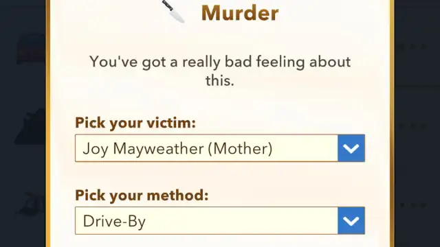 BitLife Pushing Roses challenge crime menu