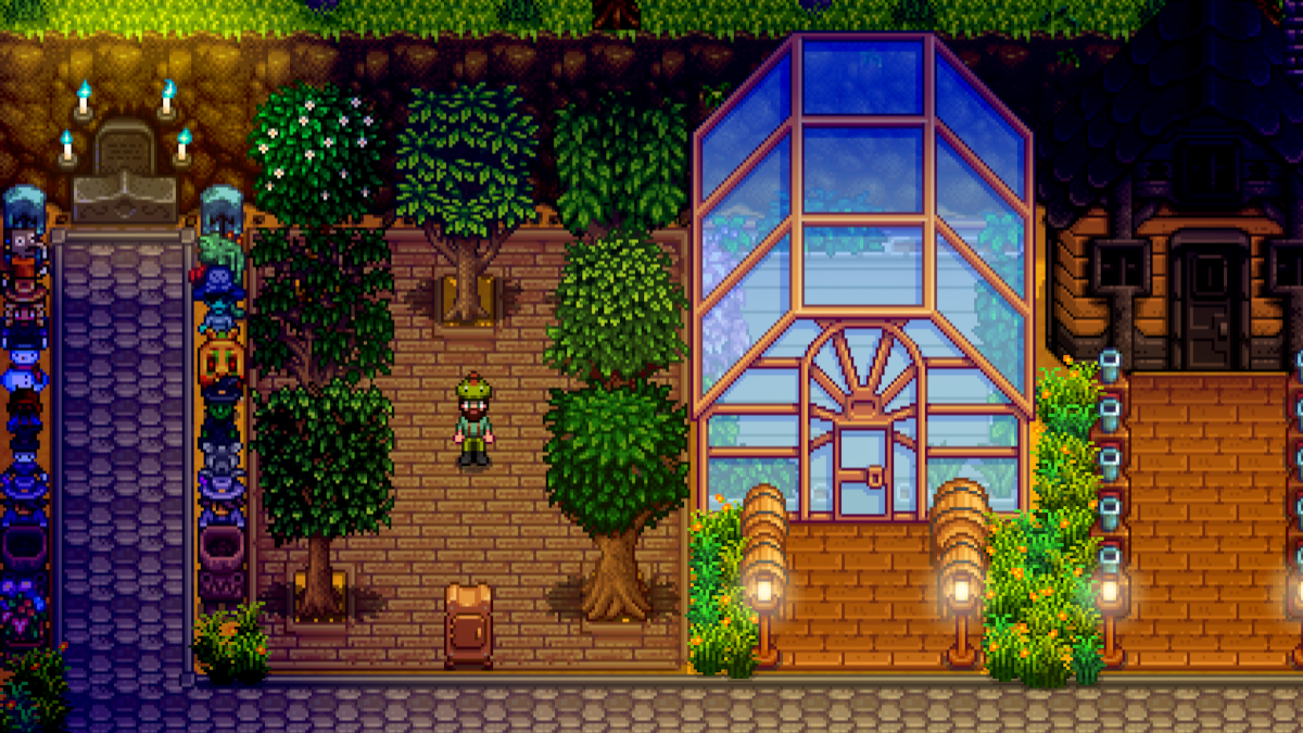 Fruit Trees and Greenhouse in Stardew Valley