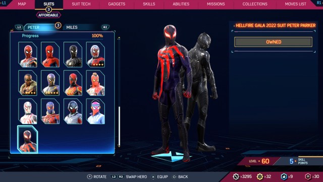 Hellfire Gala 2022 Suit Peter Parker in Marvel's Spider-Man 2