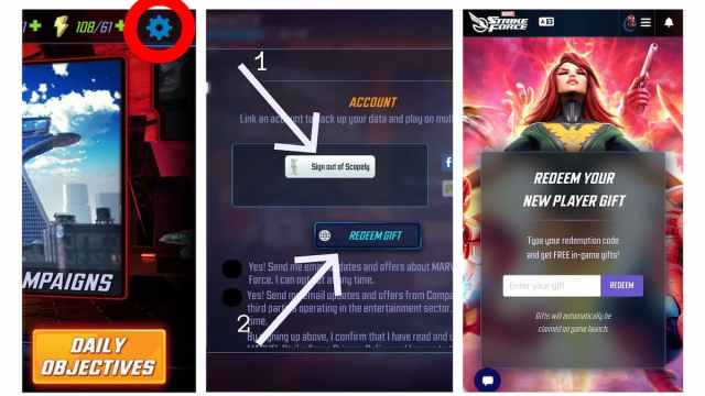 How to redeem codes in Marvel Strike Force.
