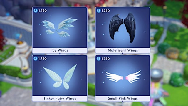 Flügel, die zuvor im Disney Dreamlight Valley Premium Shop erhältlich waren