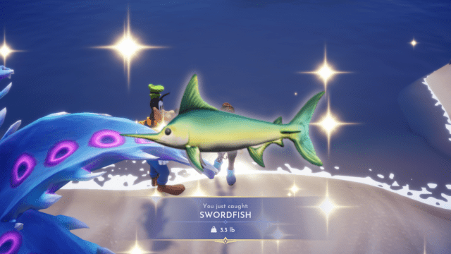 Swordfish caught in Disney Dreamlight Valley