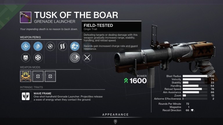 How To Get The Destiny 2 Tusk Of The Boar God Roll