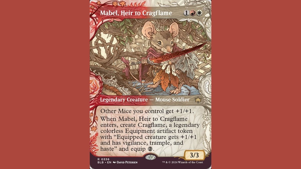 cartoon mabel magic the gathering bloomburrow card