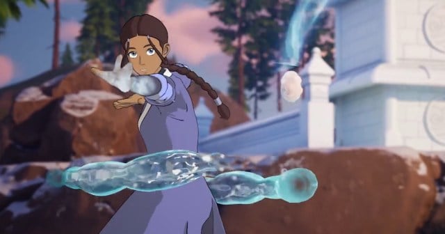 Katara using water bending in Fortnite