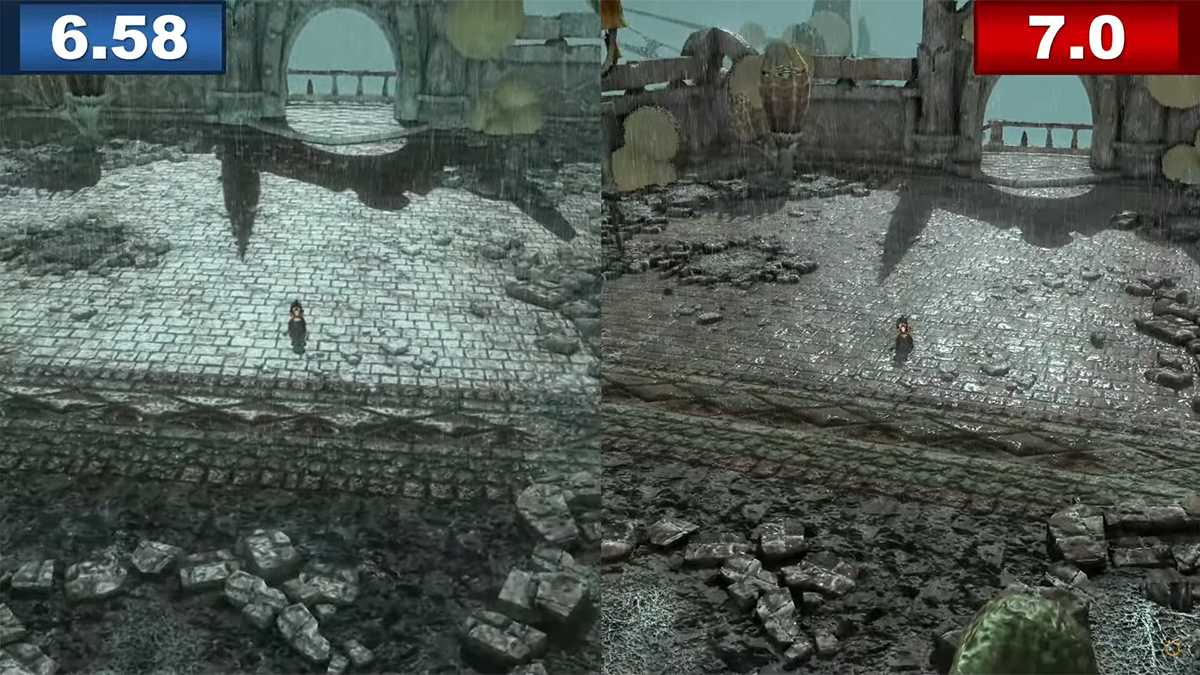 Graphical comparison between 6.8 and 7.0 in Final Fantasy XIV