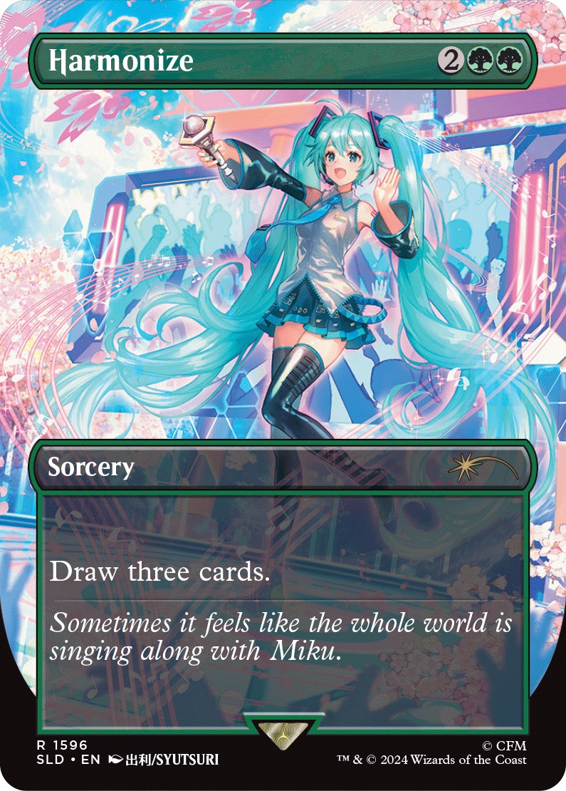 Hatsune Miku Magic The Gathering crossover Harmonize card