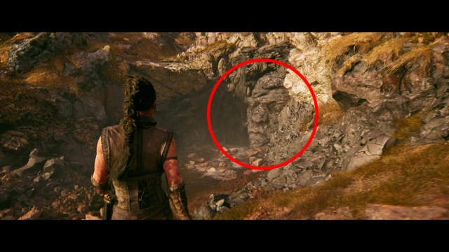 Hellblade 2 - All hidden faces locations - bardarvik location 1 past the waterfall