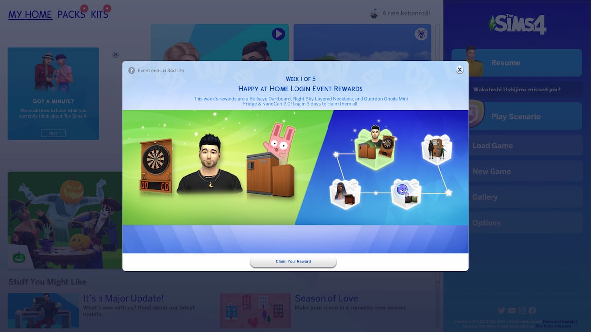 All The Sims 4 The Happy at Home Login event rewards and how to claim them