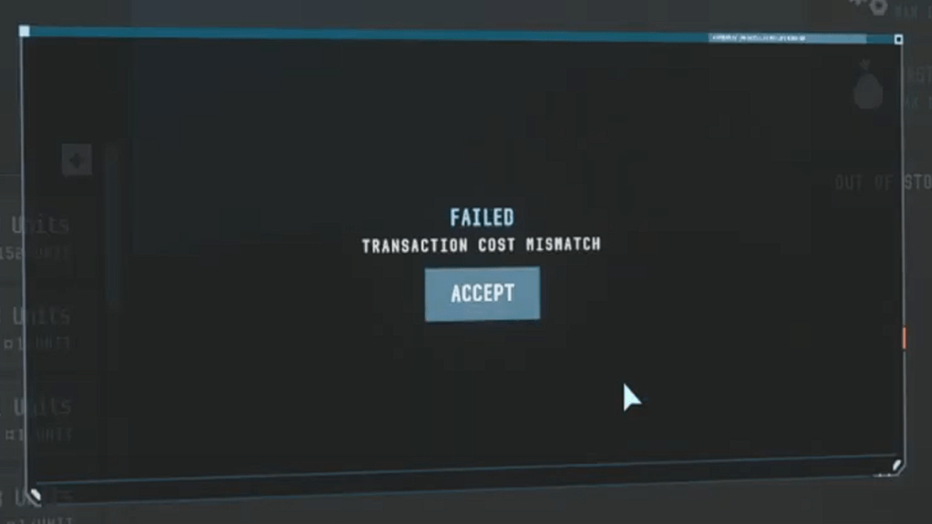 How to fix Star Citizen Transaction Cost Mismatch bug