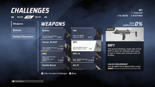 Weapon Challenges in XDefiant