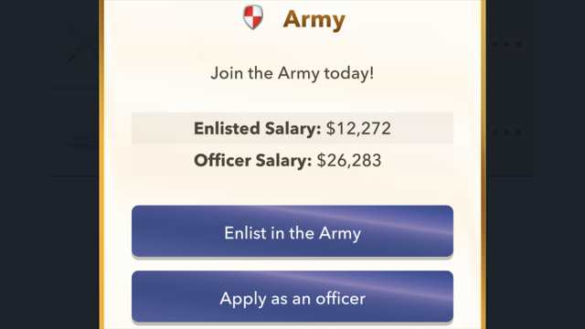 BitLife joining the army