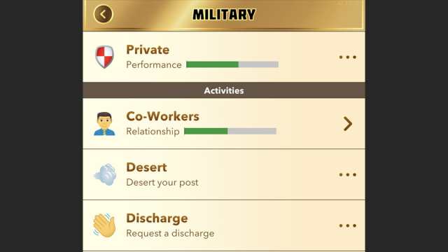 BitLife deserting your post in the army during the Ex-Soldier challenge