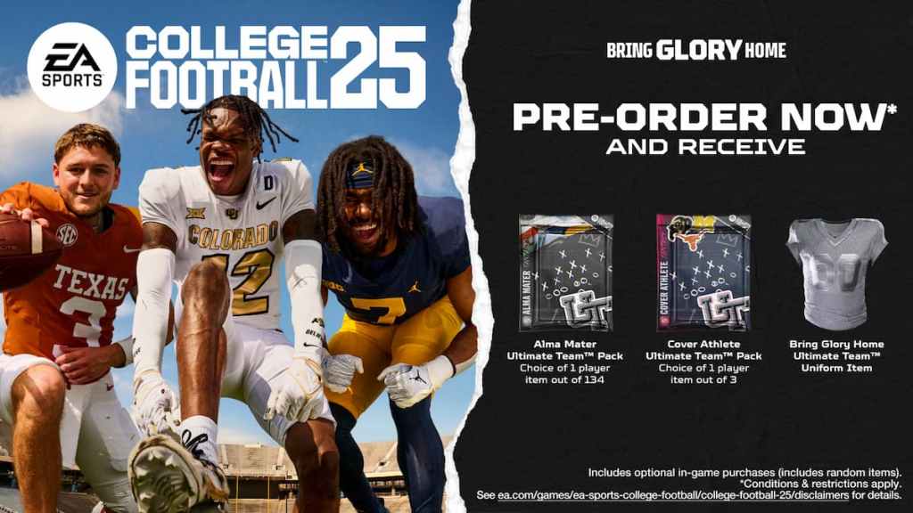 Как сделать предварительный заказ EA Sports College Football 25: цены, стандартное издание, роскошное издание, комплект MVP