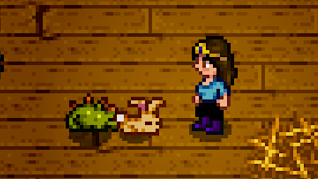 Dinosaur (and rabbit) in Stardew Valley