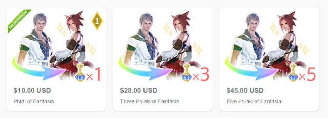 Fantasia options available on the FFXIV Online Store