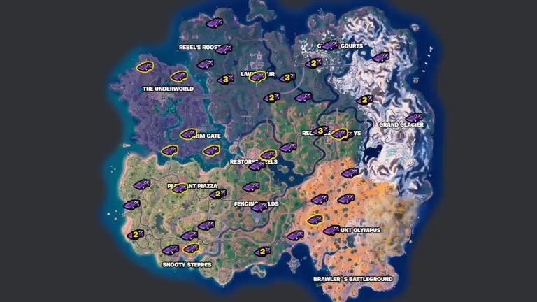 All Sports Car locations in Fortnite Chapter 5 Season 2