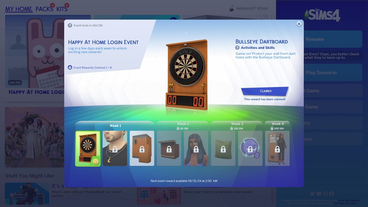 All The Sims 4 The Happy at Home Login event rewards and how to claim them