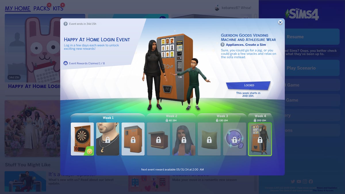 All The Sims 4 The Happy at Home Login event rewards and how to claim them