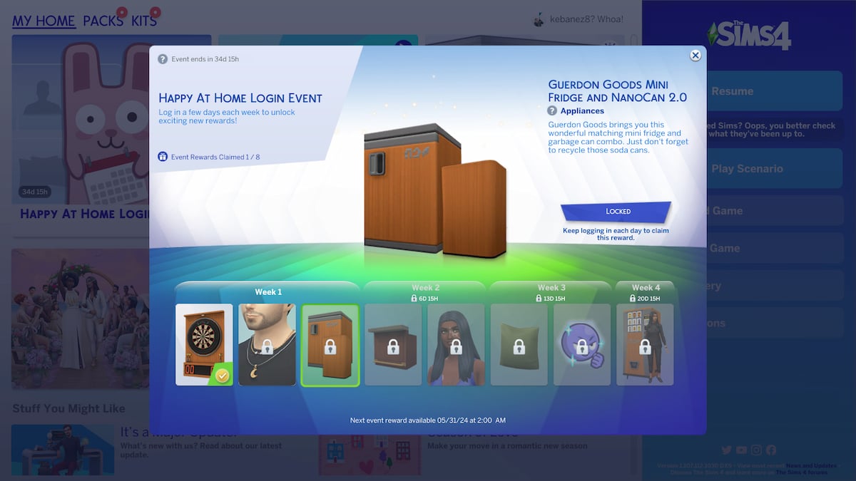 All The Sims 4 The Happy at Home Login event rewards and how to claim them