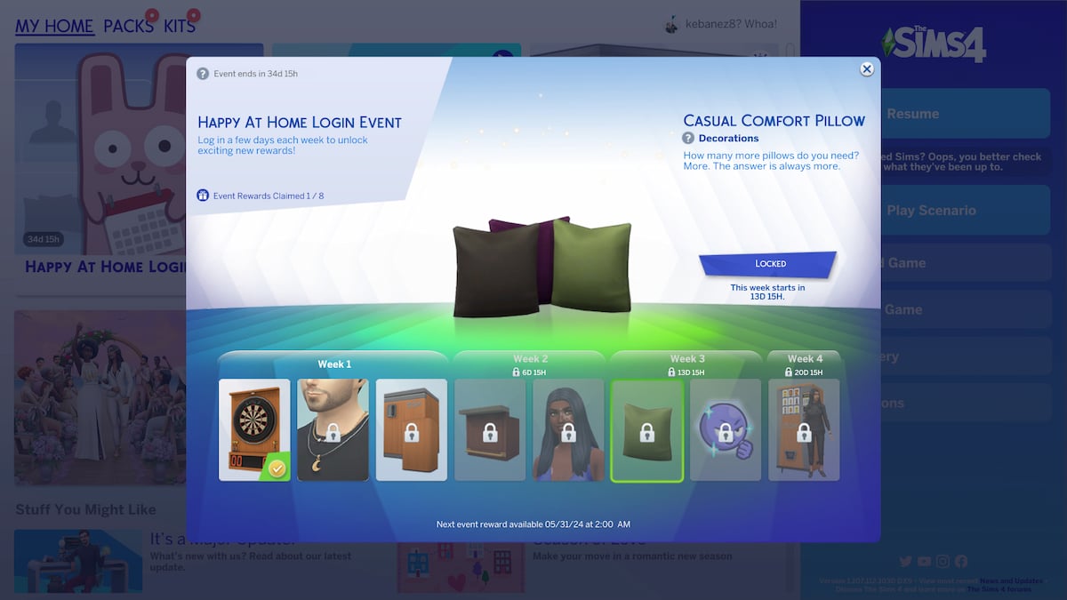 All The Sims 4 The Happy at Home Login event rewards and how to claim them