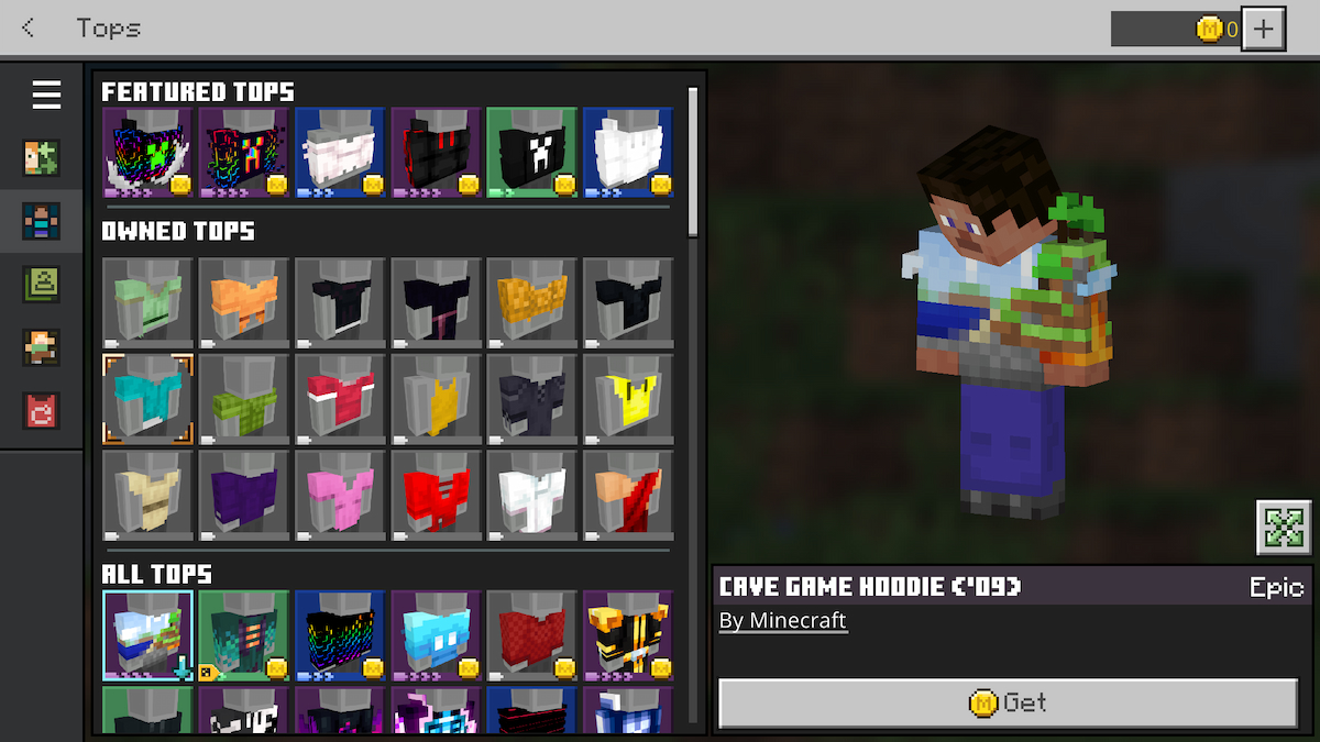 Cave Game Hoodie in Minecraft