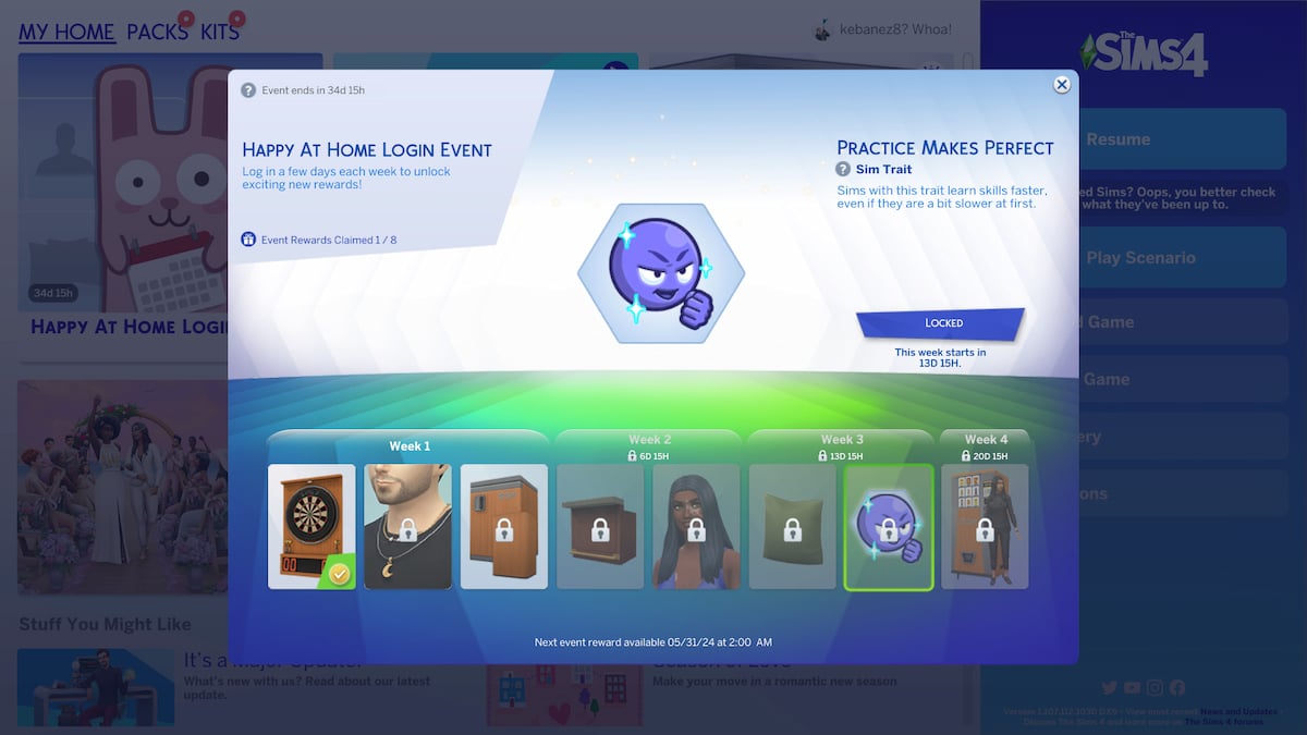 All The Sims 4 The Happy at Home Login event rewards and how to claim them