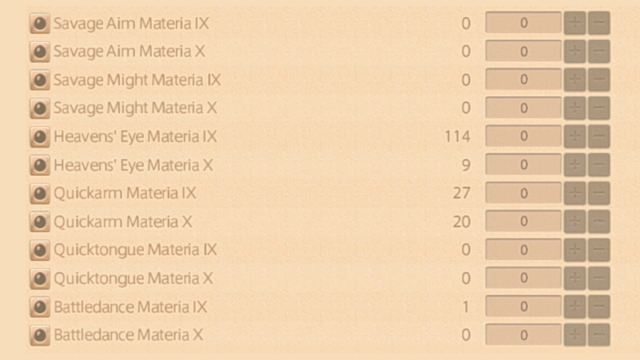 List of Materia in Final Fantasy XIV