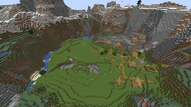 minecraft mountain valley village