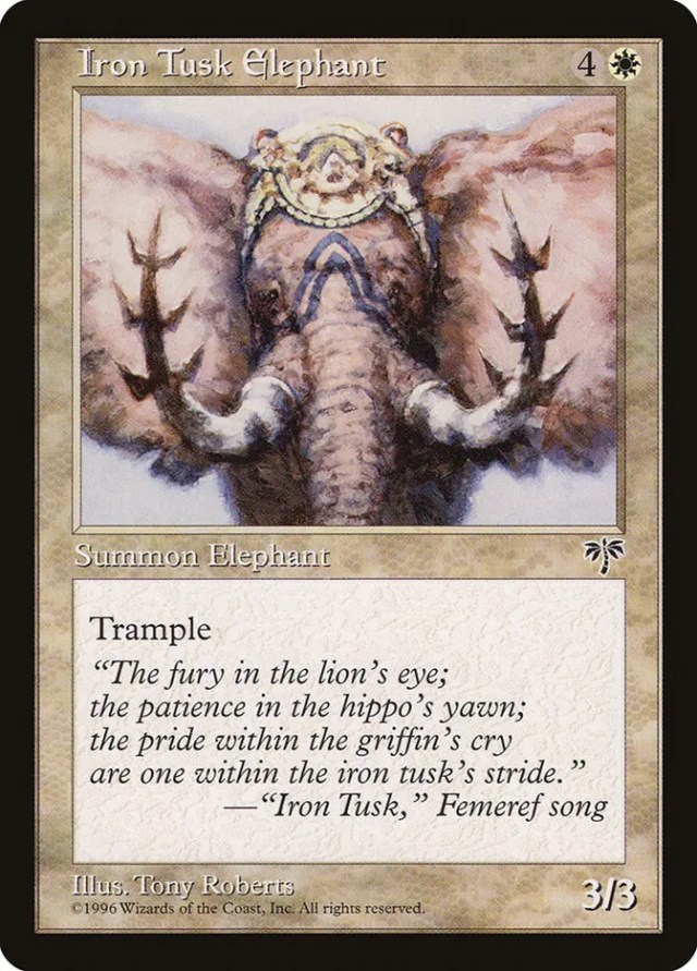 mtg iron tusk elephant card
