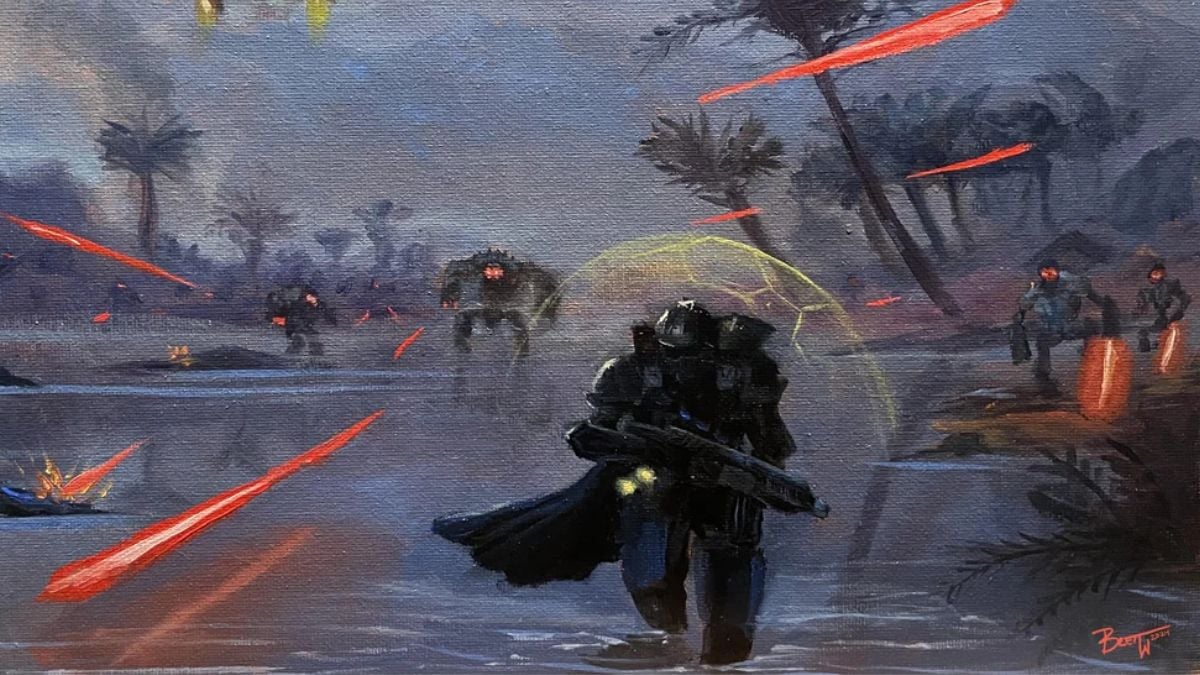 Oil on canvas Helldivers 2 paintings manage to romaticize the absolute hell that is spreading managed democracy