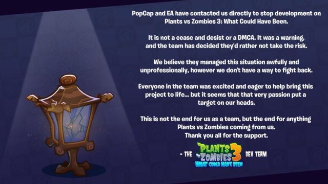 plants vs zombies 3 what could have been developer message
