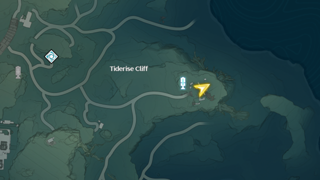 Location of the Tiderise Cliff lighthouse in Wuthering Waves